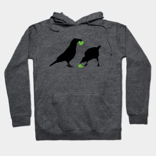 Saint Patrick's Day Kelly Green Shamrock Crows for Bird Lovers Hoodie